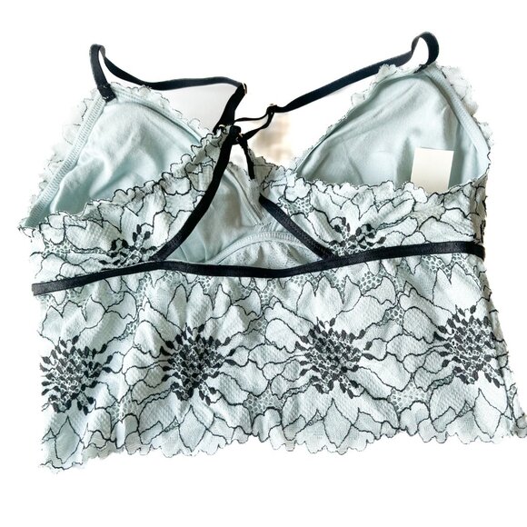 NWT Aerie Midnight Lace Padded Longline Bralette Bra Blue Size Medium M NEW - Picture 9 of 13